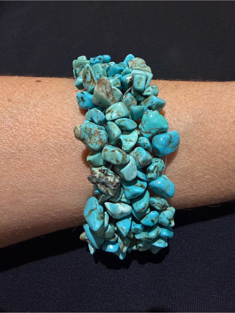 Genuine Turquoise Nugget Cuff Bracelet